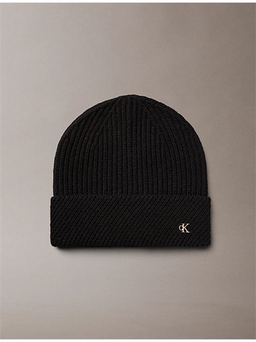 ck metal wool slanted rib beanie CALVIN KLEIN | LV04F8118GUB1